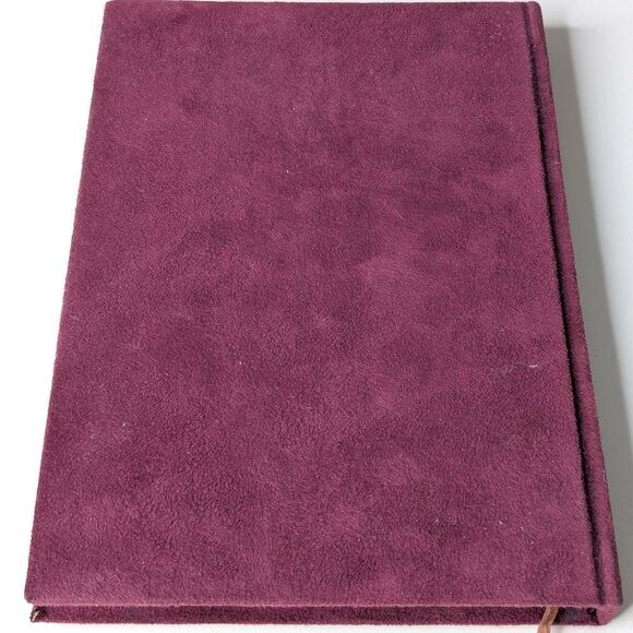 Burgundy Velvet Covered Embroidered Lined Journal With Ribbon Bookmark - Picture 4 of 15